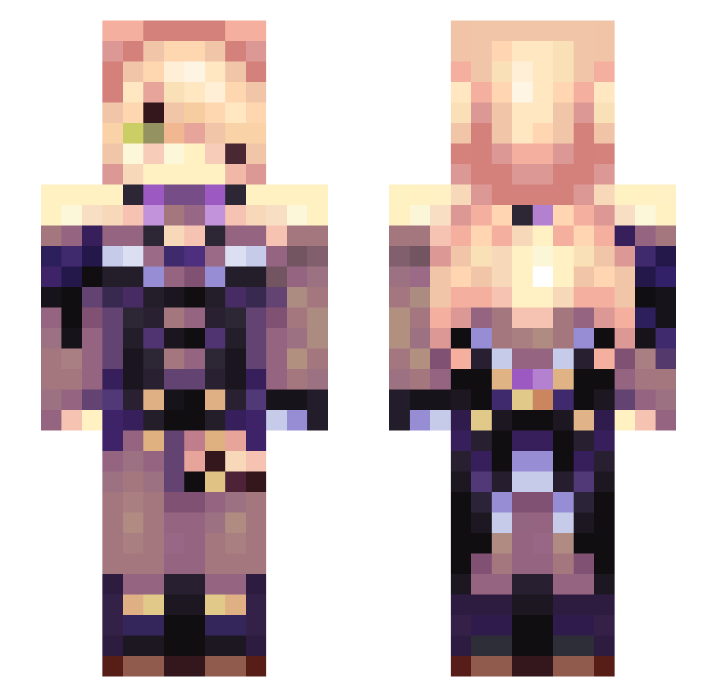 orbtistic Minecraft skin, front and back view