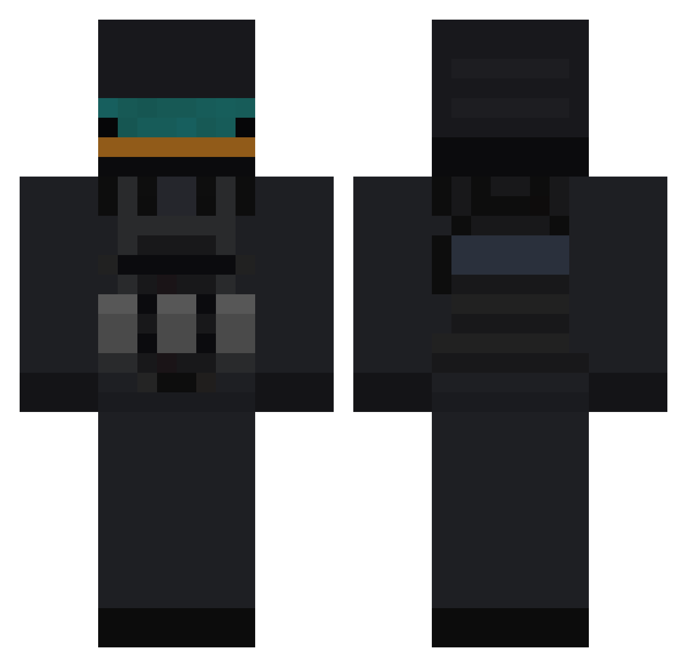 Vini0815 Minecraft skin, front and back view