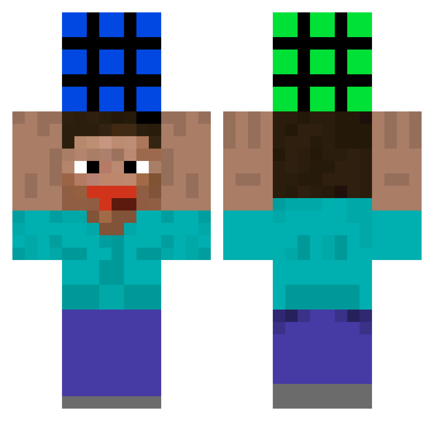 unvalidated Minecraft skin, front and back view