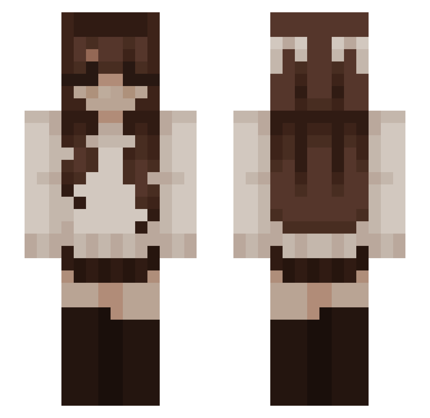 Spectali Minecraft skin, front and back view