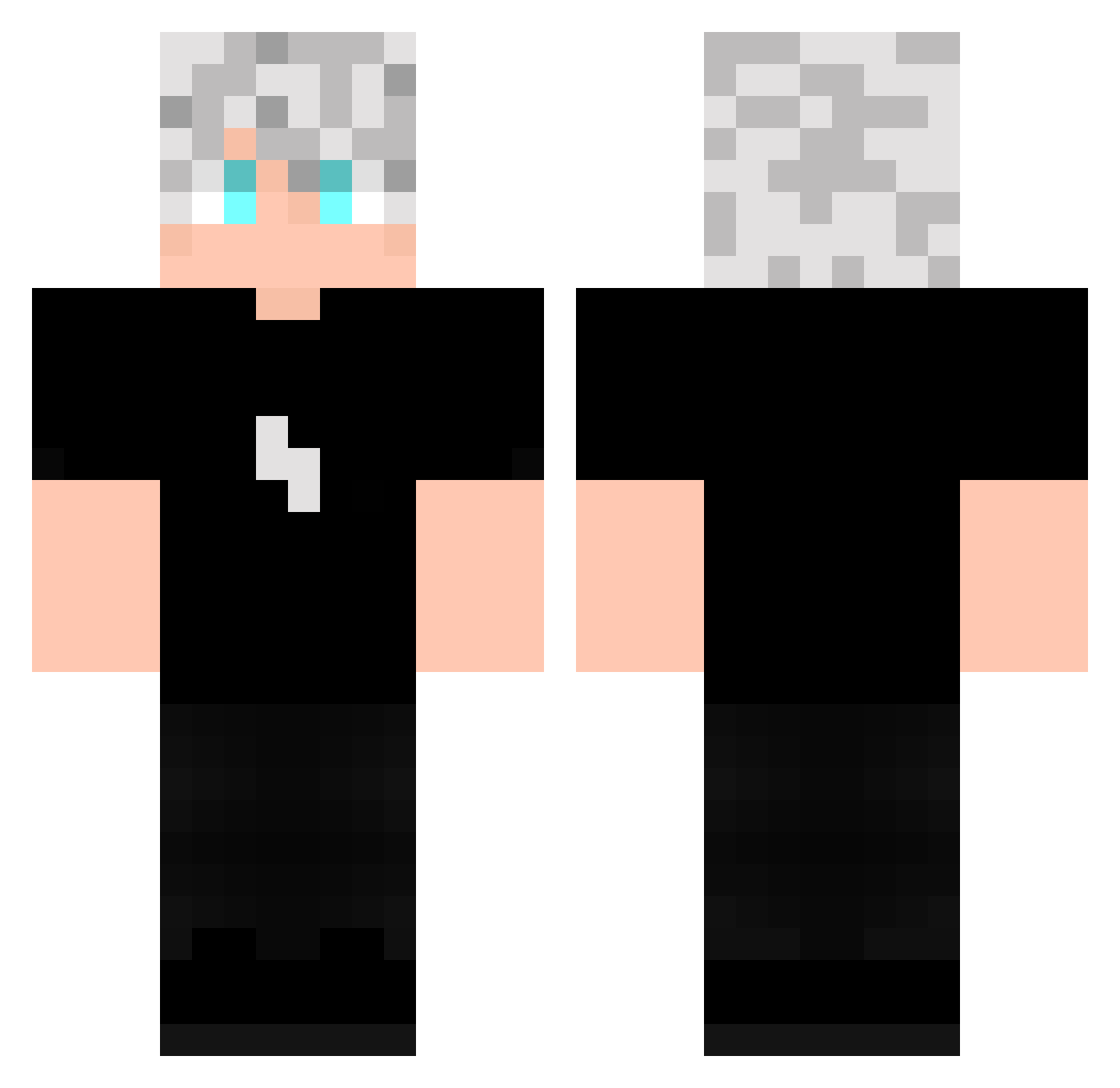 SamuelHex Minecraft skin, front and back view