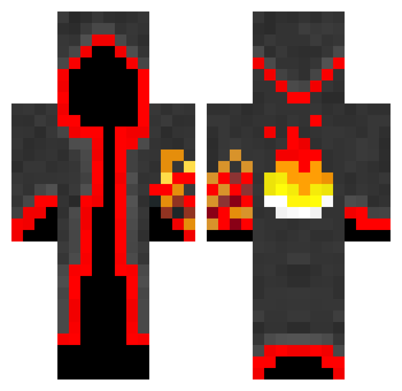 Retrieve Minecraft skin, front and back view
