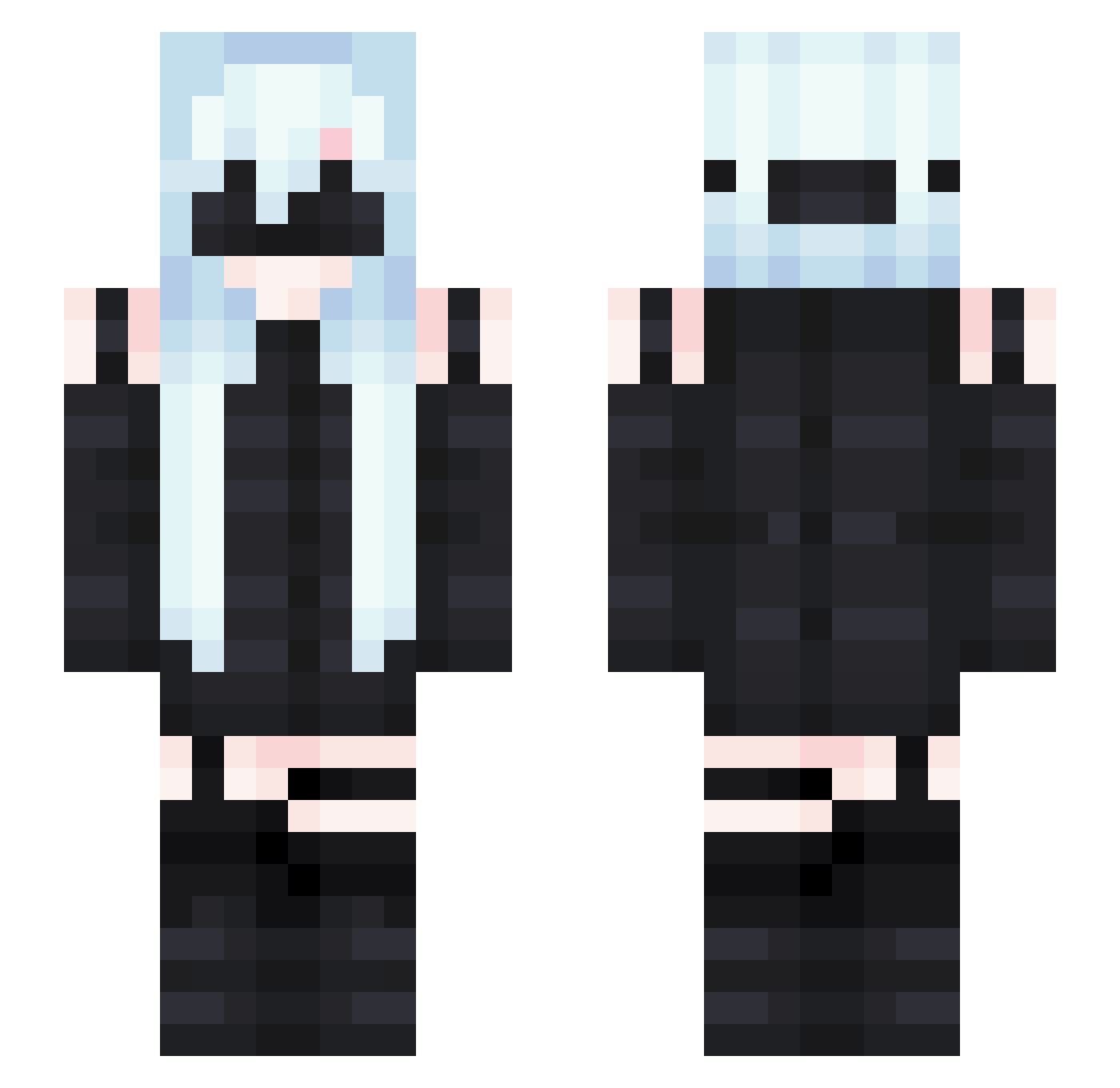 Tiramizu_ Minecraft skin, front and back view