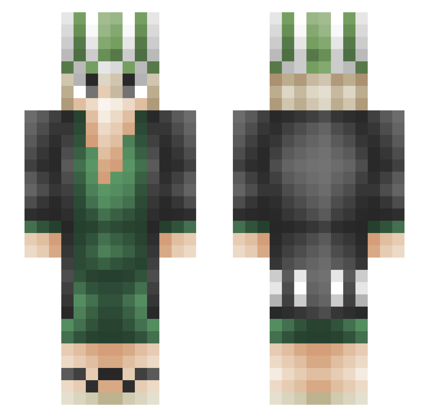 xS0M4 Minecraft skin, front and back view