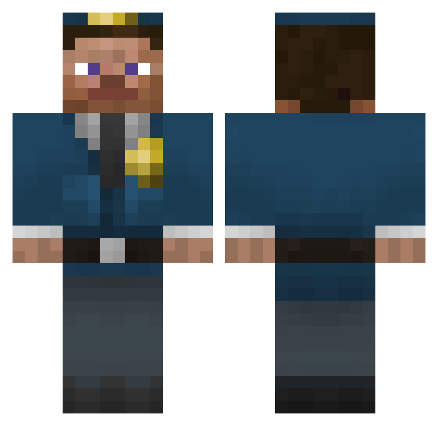 SpaceDog55 Minecraft skin, front and back view