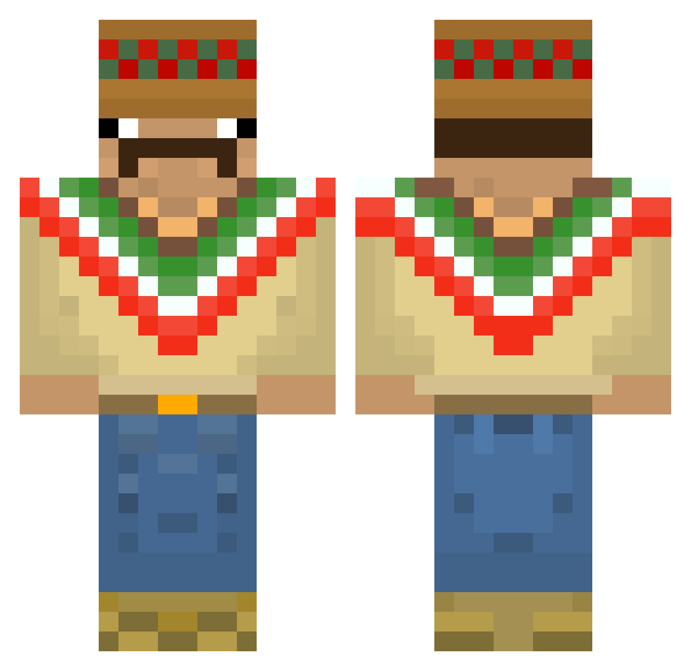 Wombyyyy Minecraft skin, front and back view