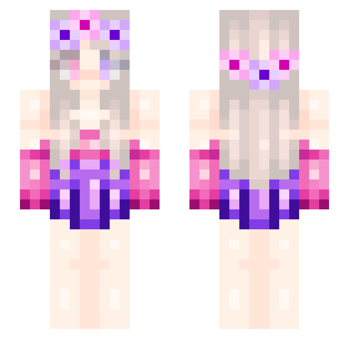 SpiffyGinger059 Minecraft skin, front and back view