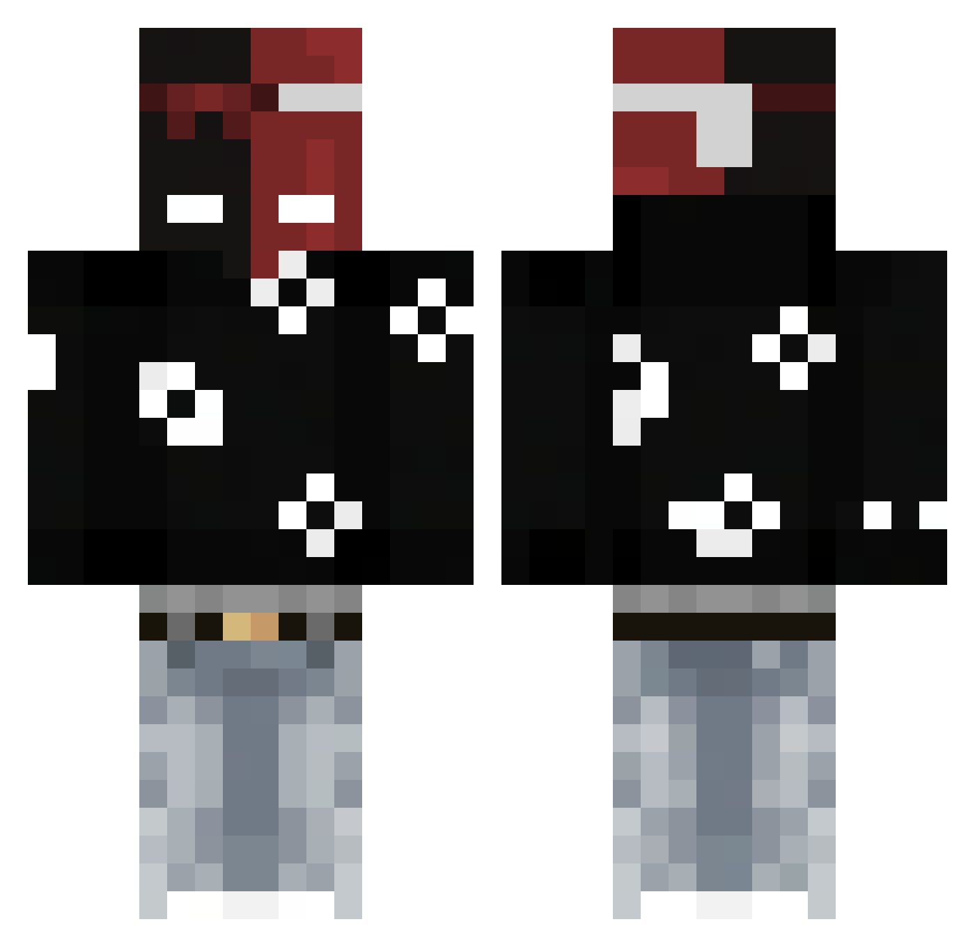 SebaZzyy Minecraft skin, front and back view