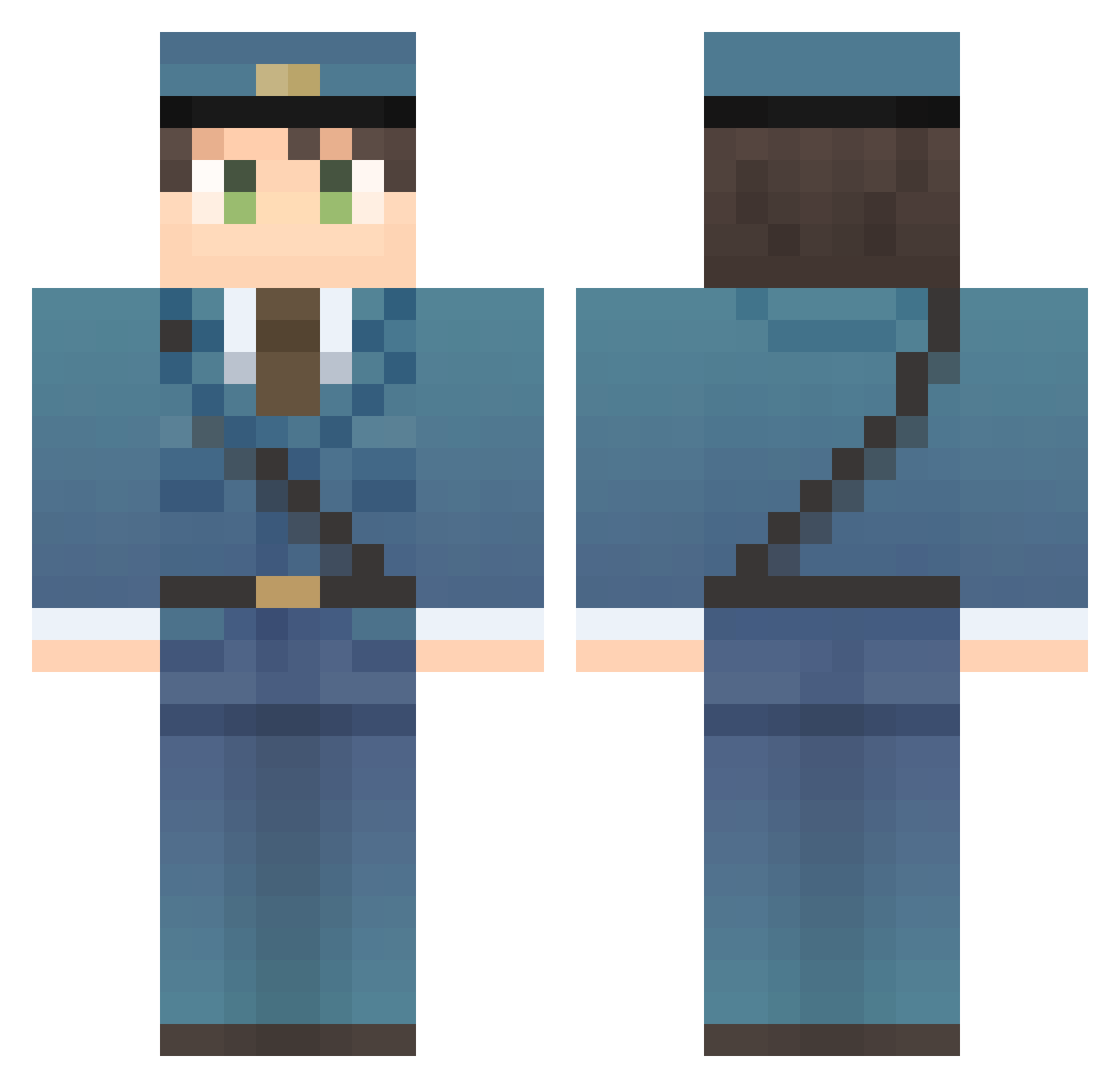 Qzaemon01 Minecraft skin, front and back view