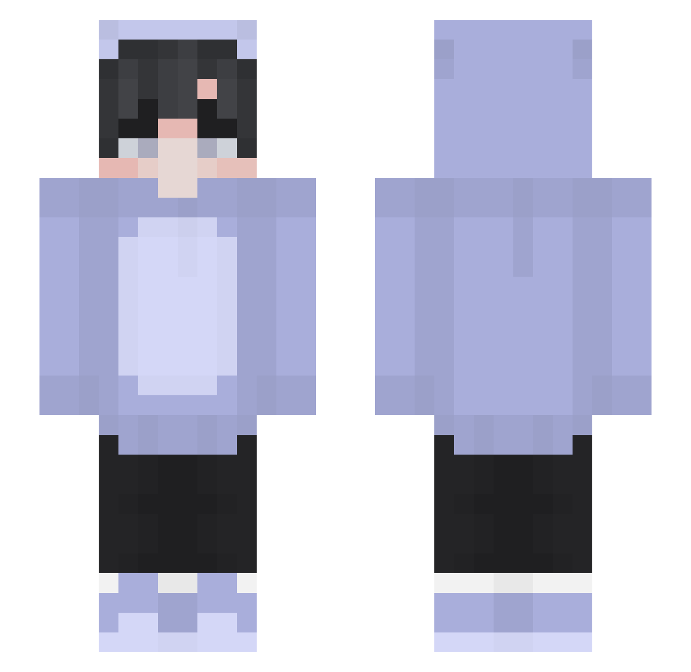 davslife Minecraft skin, front and back view