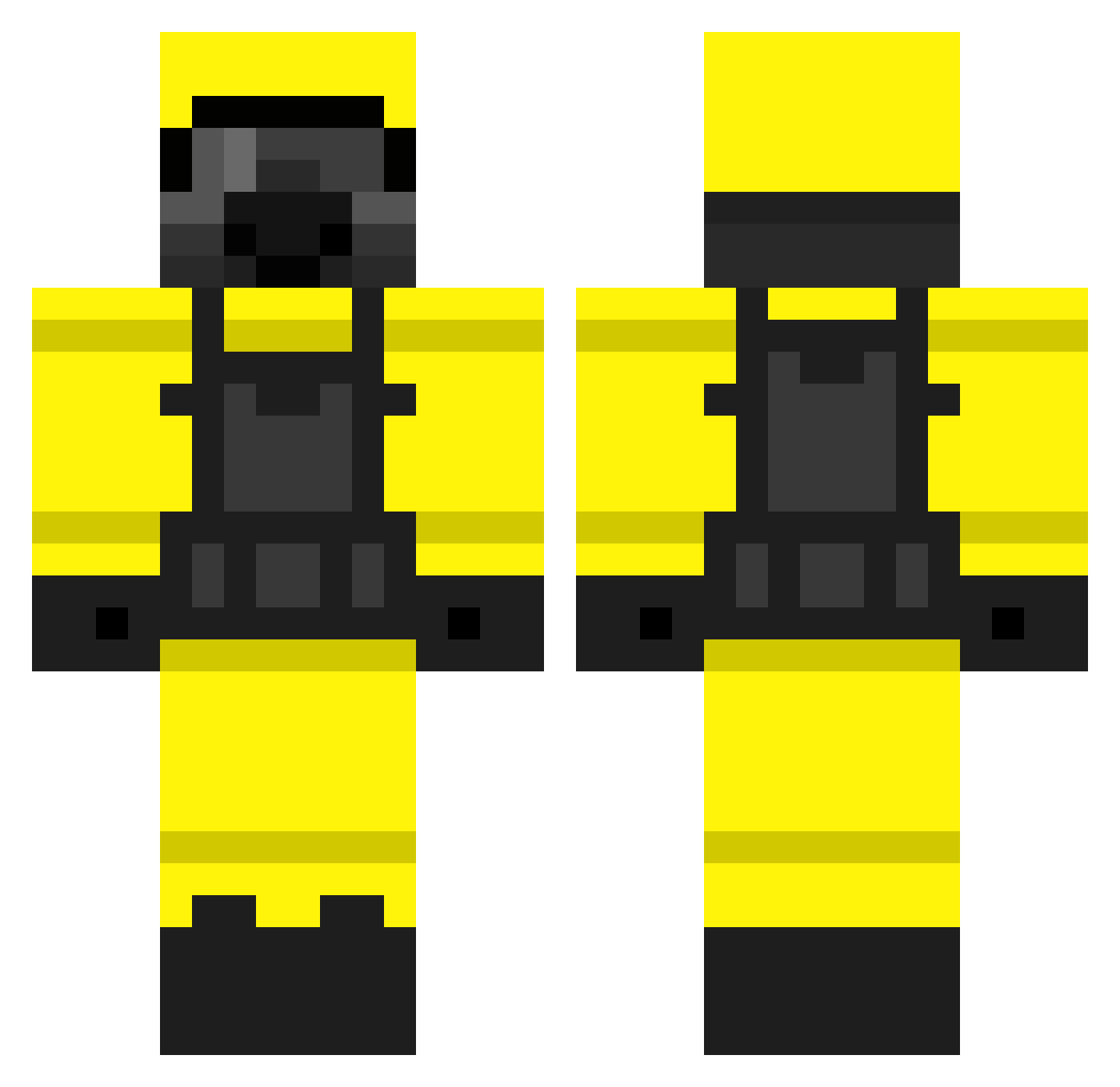 Stage1x Minecraft skin, front and back view
