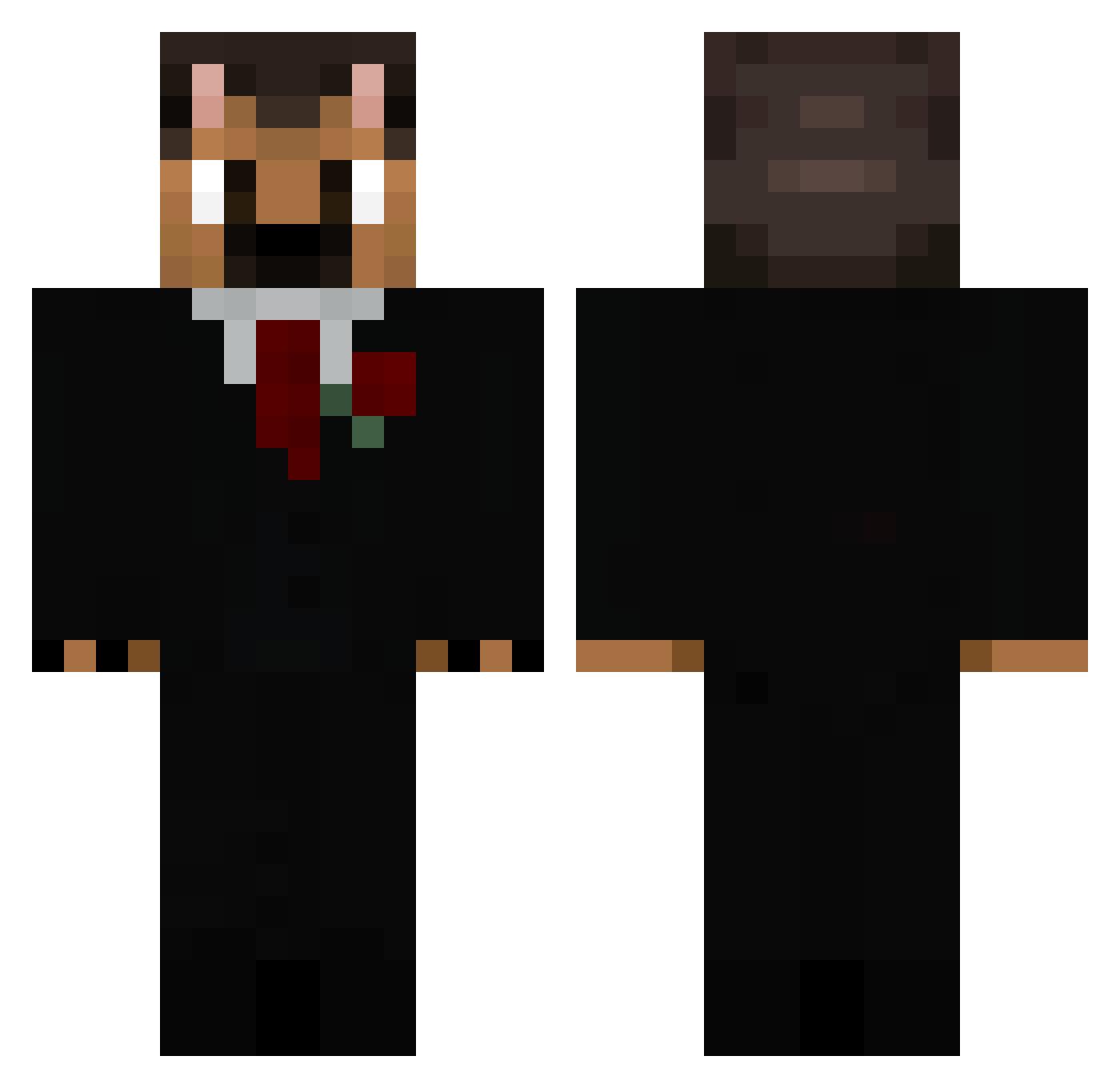 nreddy Minecraft skin, front and back view