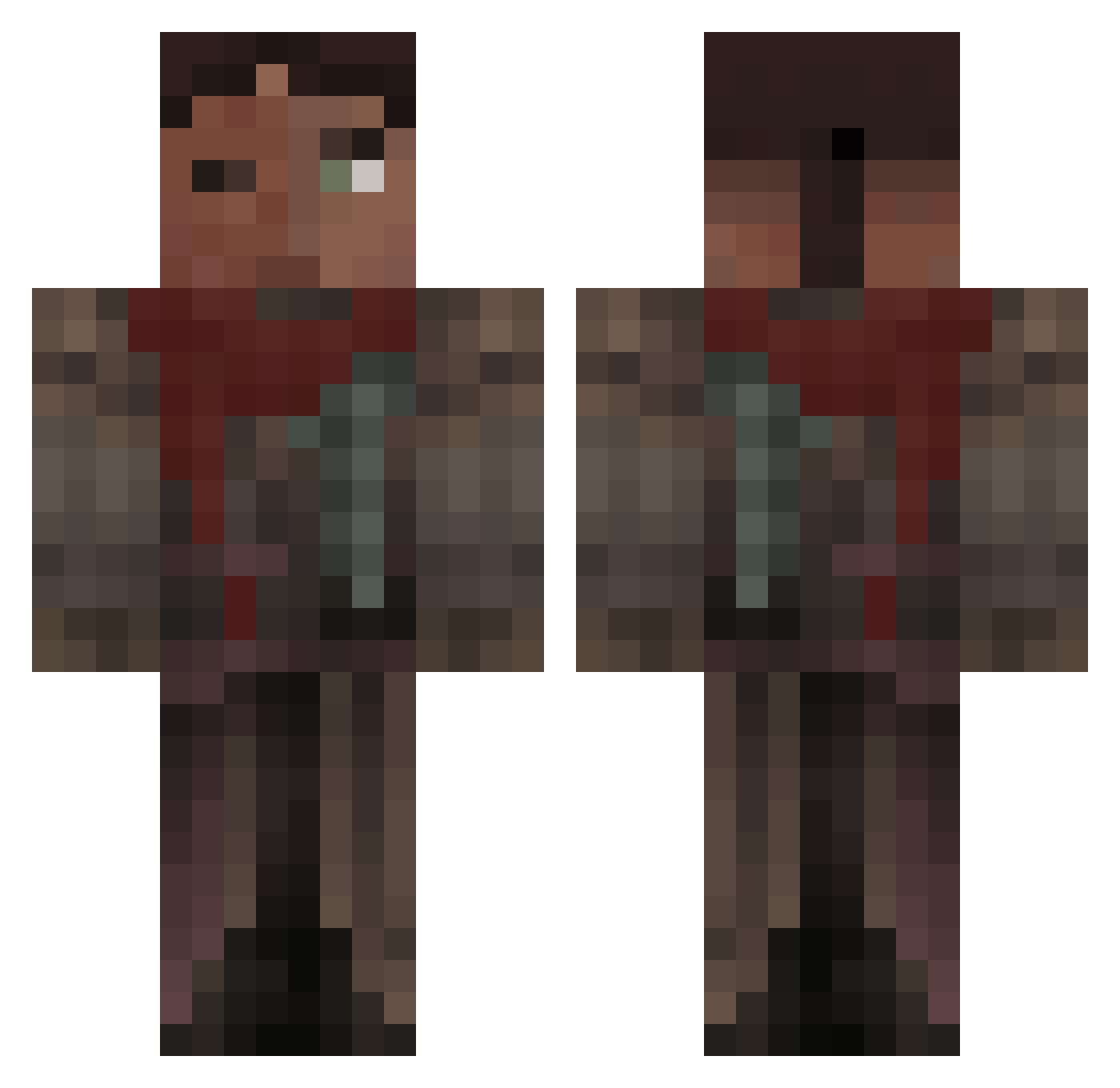 Beardicuss_ Minecraft skin, front and back view