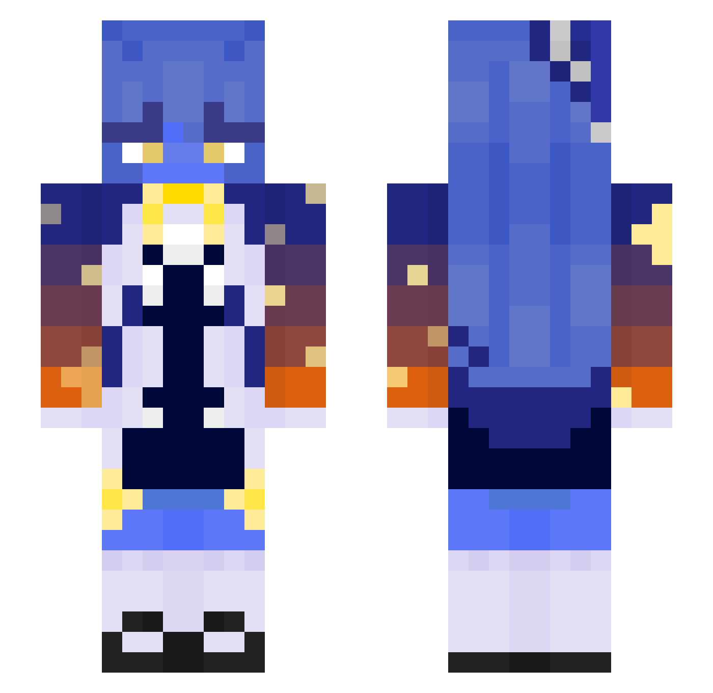 CakeFishh Minecraft skin, front and back view