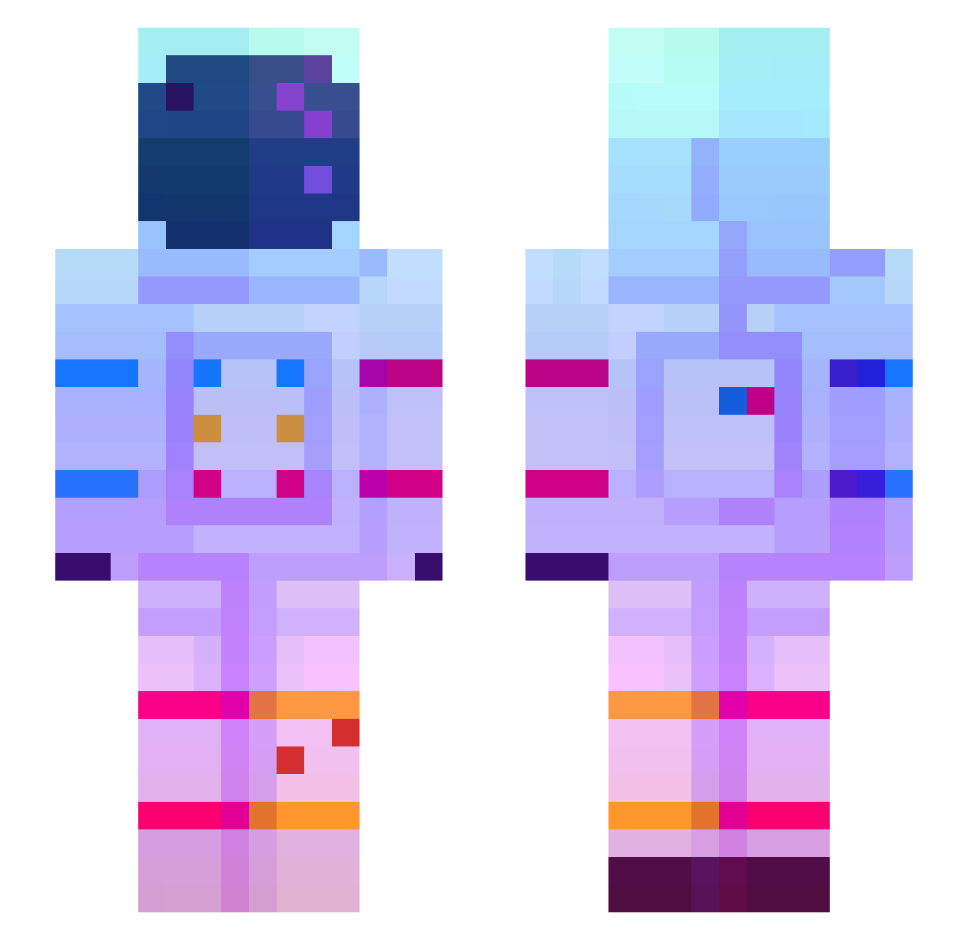 DarkLordItsuo Minecraft skin, front and back view