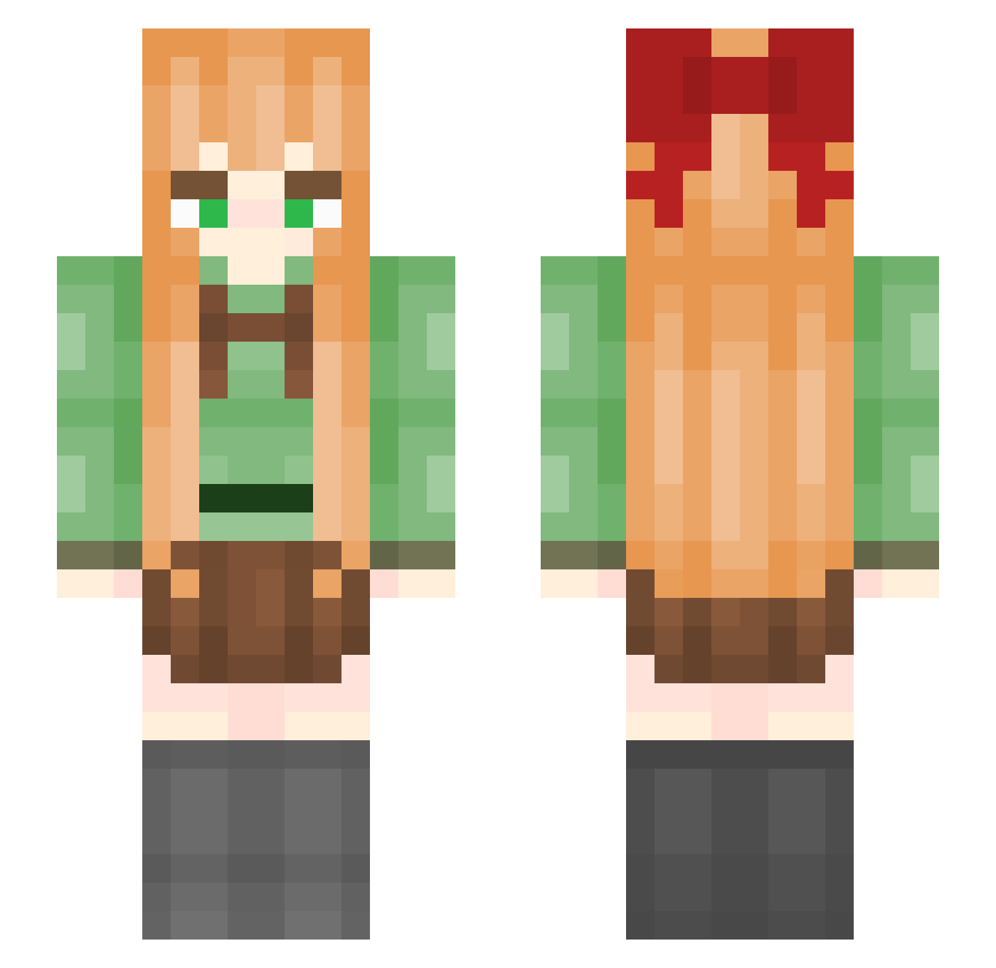 Acceleratorshini Minecraft skin, front and back view