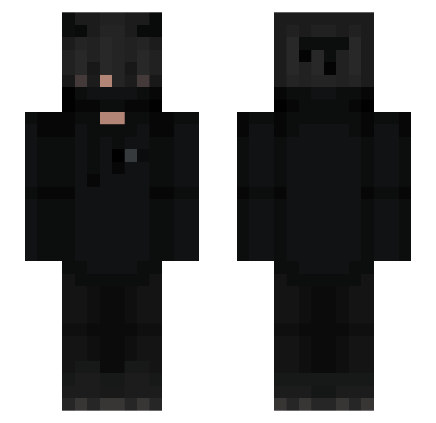 HitboxOn Minecraft skin, front and back view