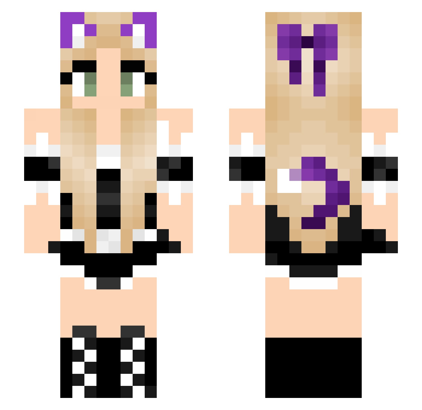 X3RVI3UR Minecraft skin, front and back view