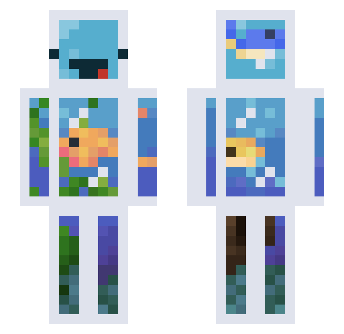 Jimney1 Minecraft skin, front and back view