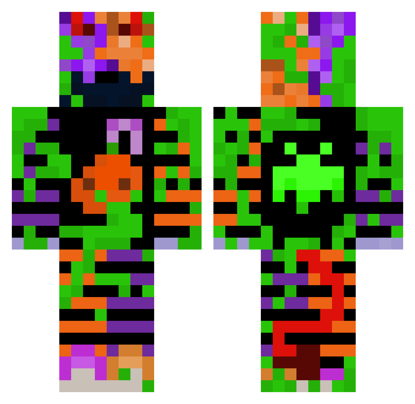 tragelaph Minecraft skin, front and back view