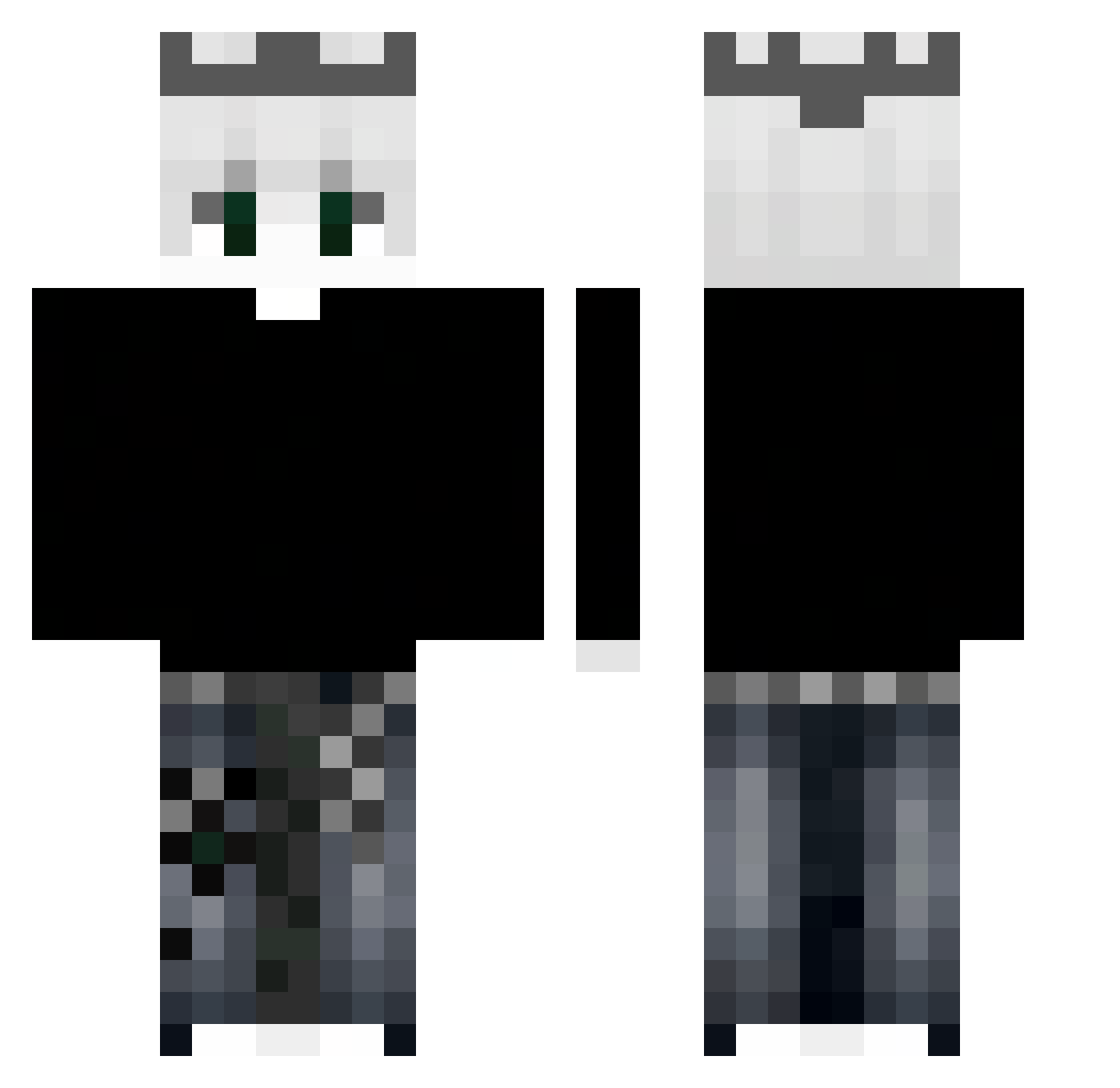 T2rxr3 Minecraft skin, front and back view