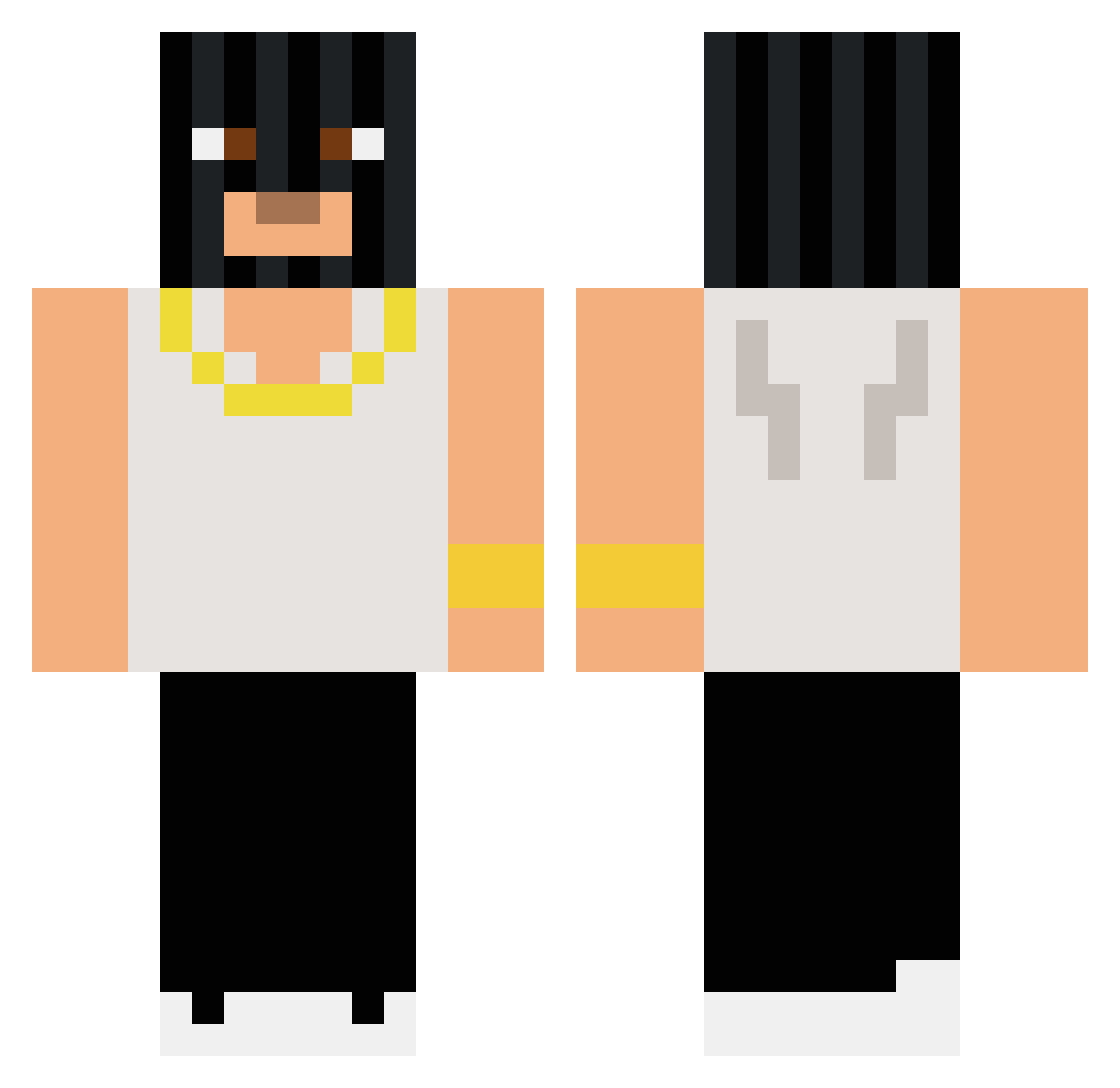 kraevybaby Minecraft skin, front and back view