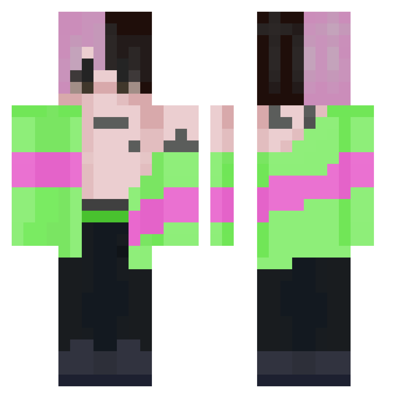 MartwyPszczola_ Minecraft skin, front and back view