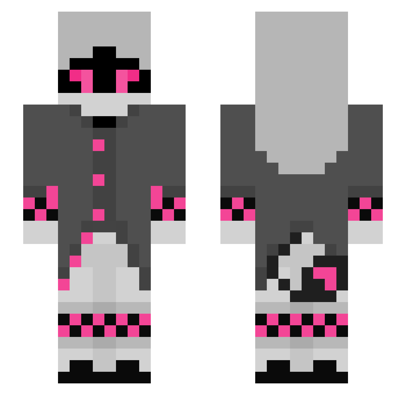Furmistine Minecraft skin, front and back view