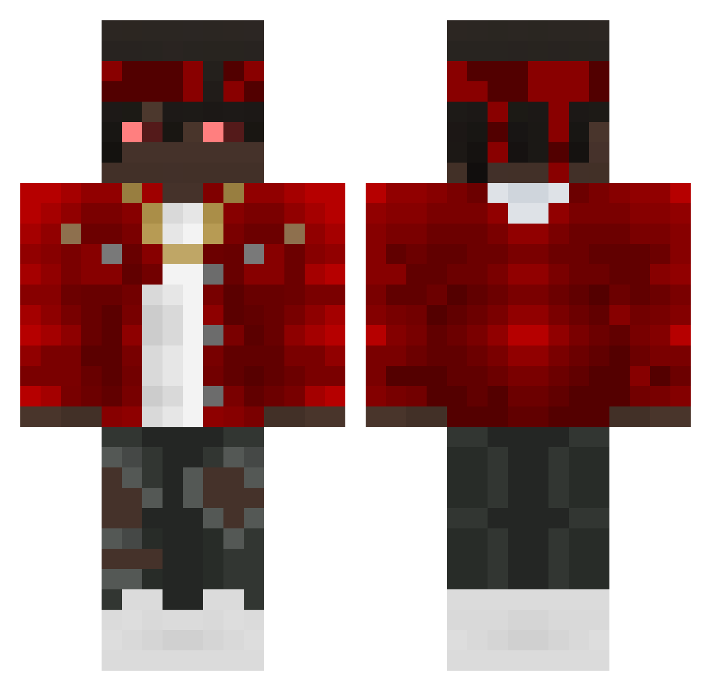 Jwns Minecraft skin, front and back view
