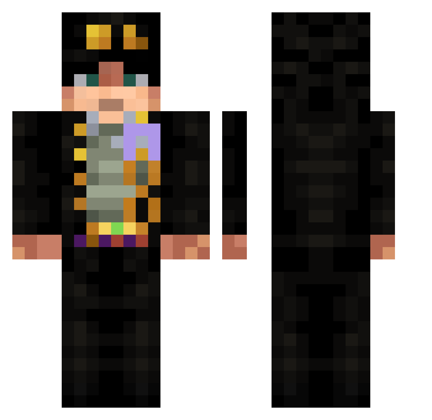 ZZZuri Minecraft skin, front and back view