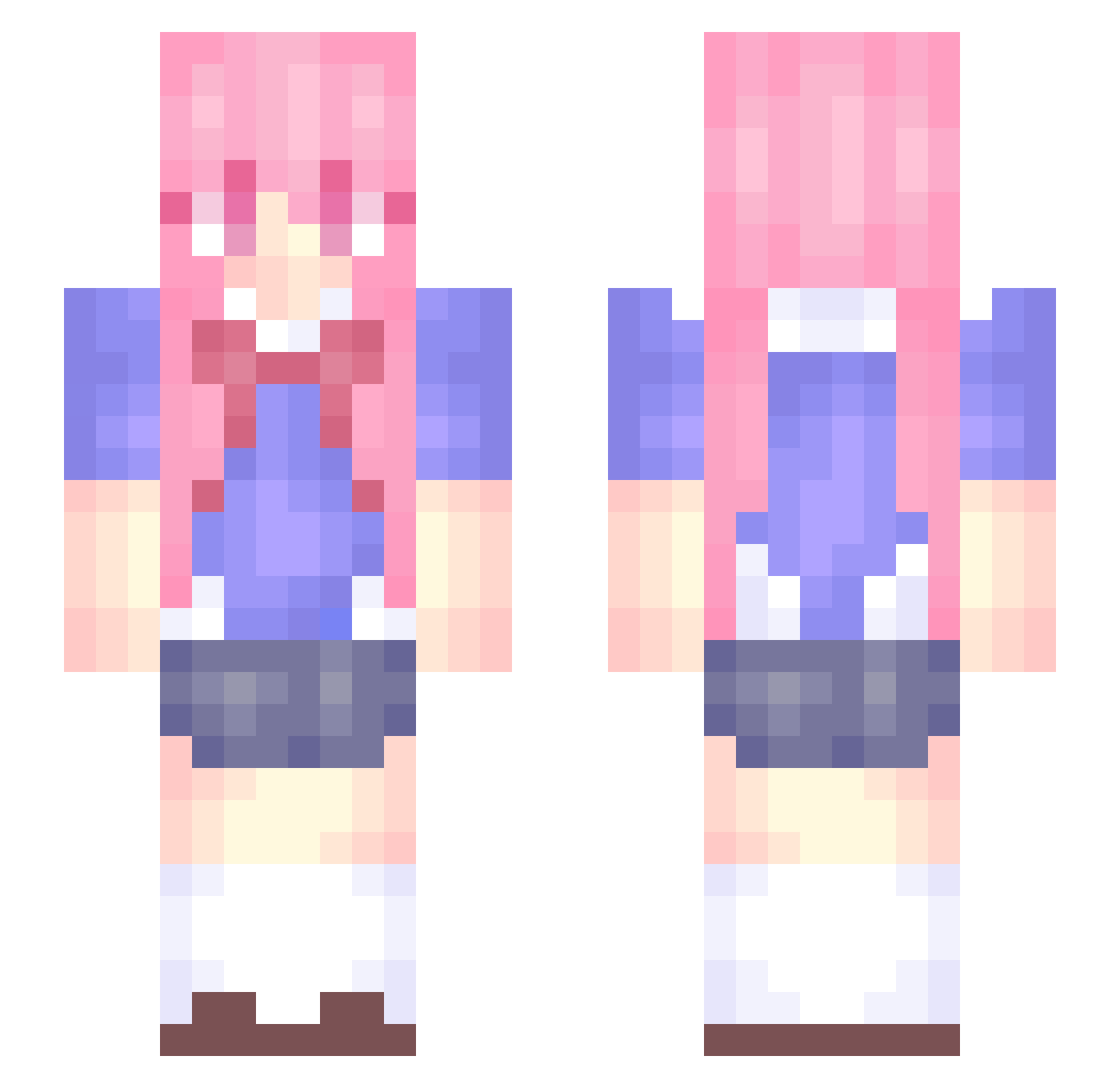 Builty Minecraft skin, front and back view