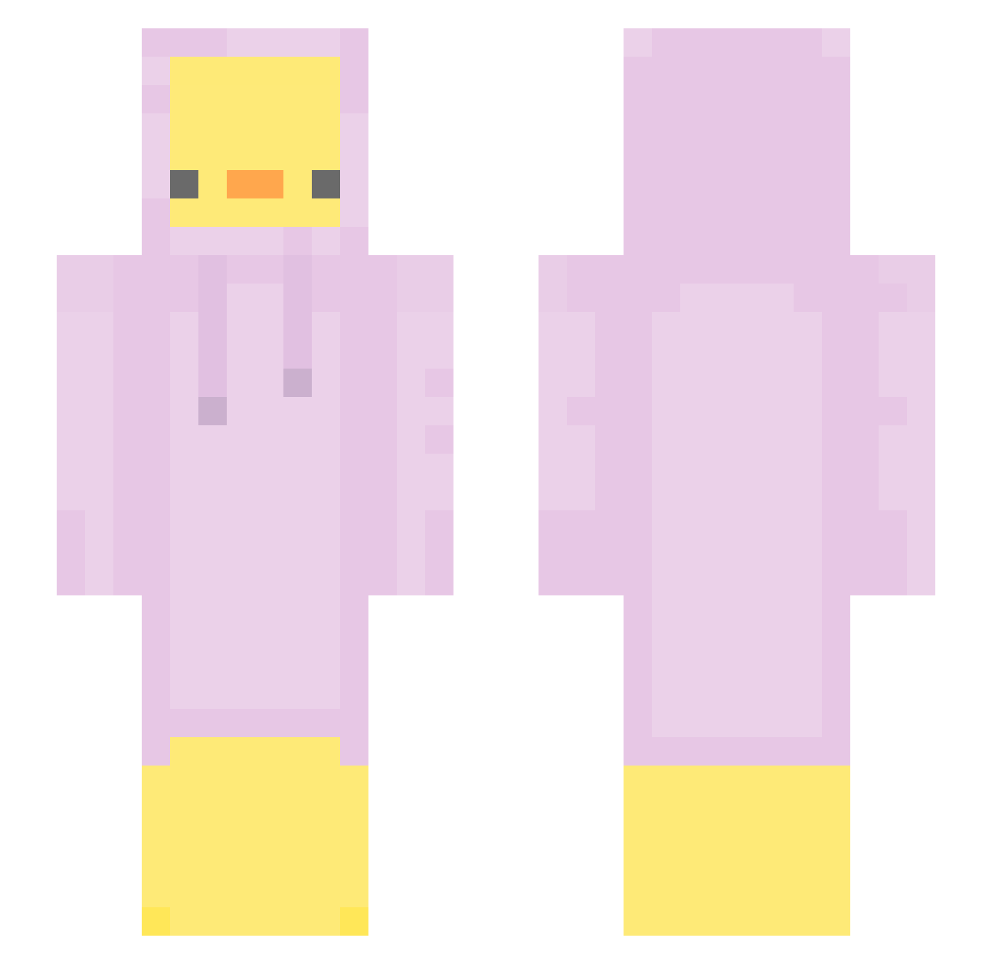 PoloChicken Minecraft skin, front and back view