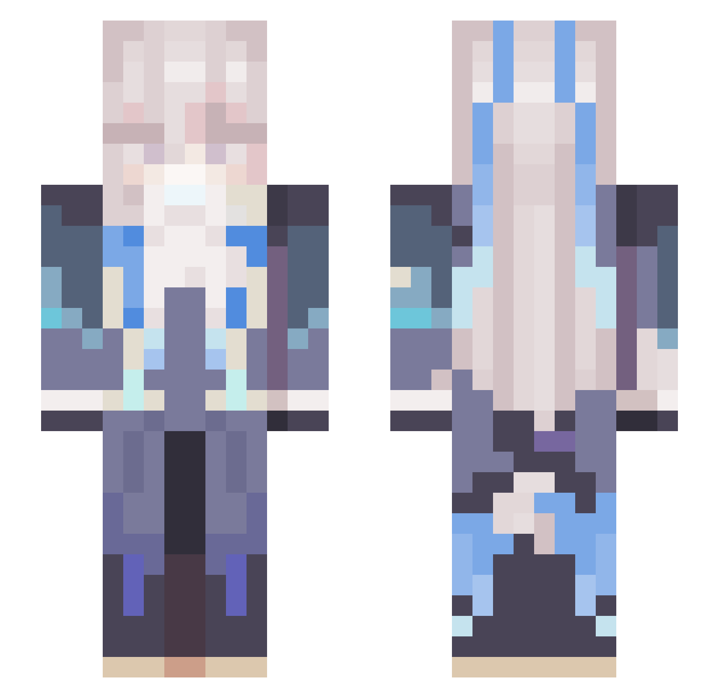 Frogboy500 Minecraft skin, front and back view