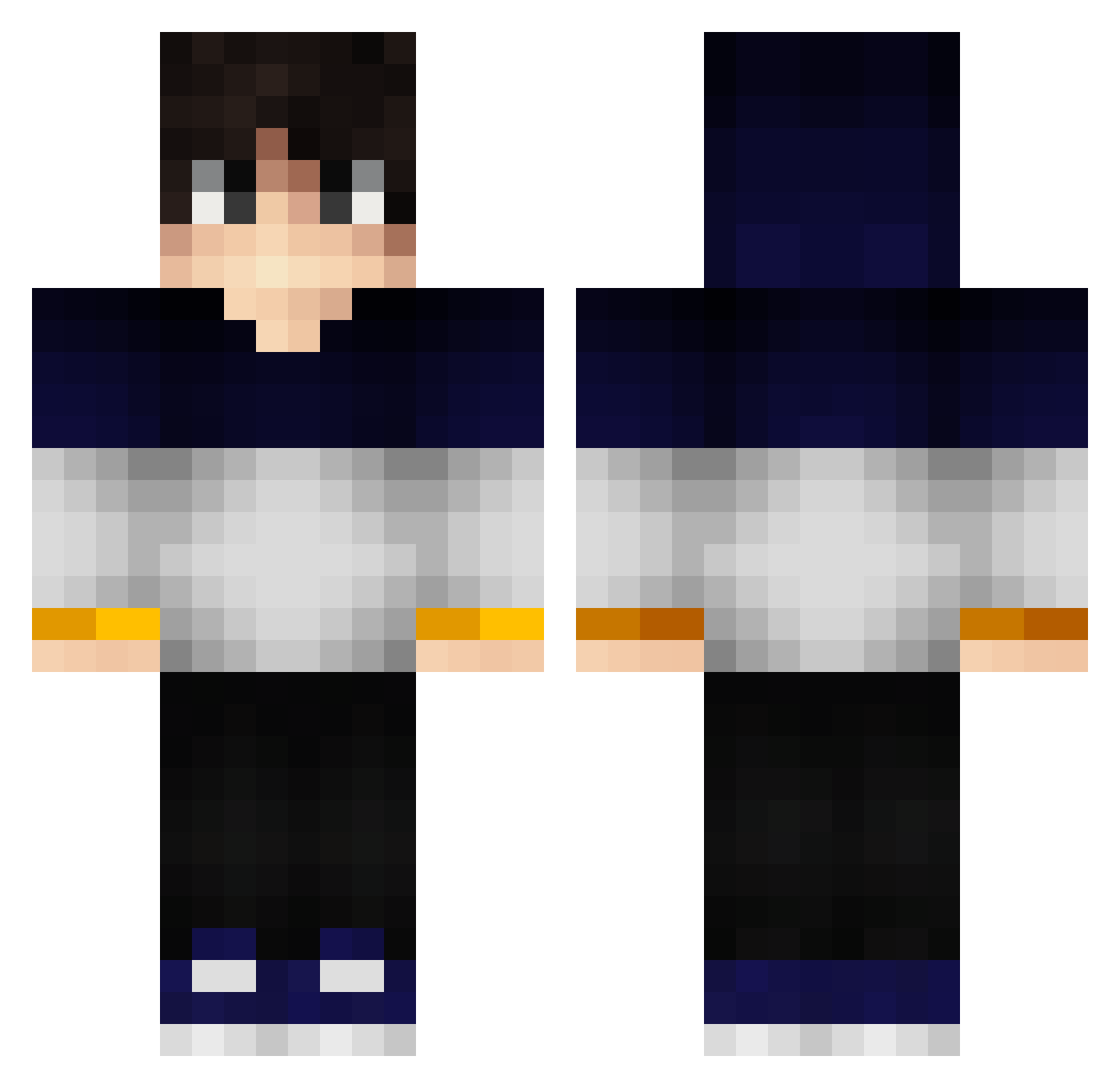 Pollares Minecraft skin, front and back view