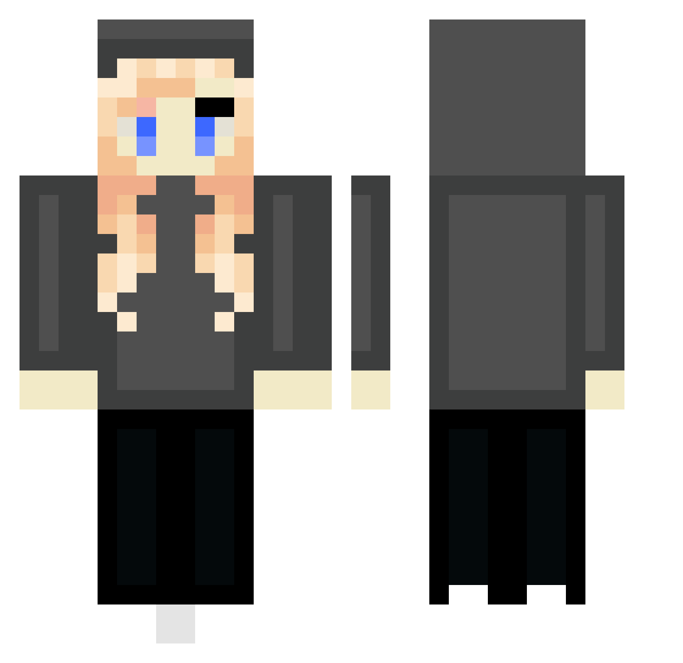 Yappingdog Minecraft skin, front and back view