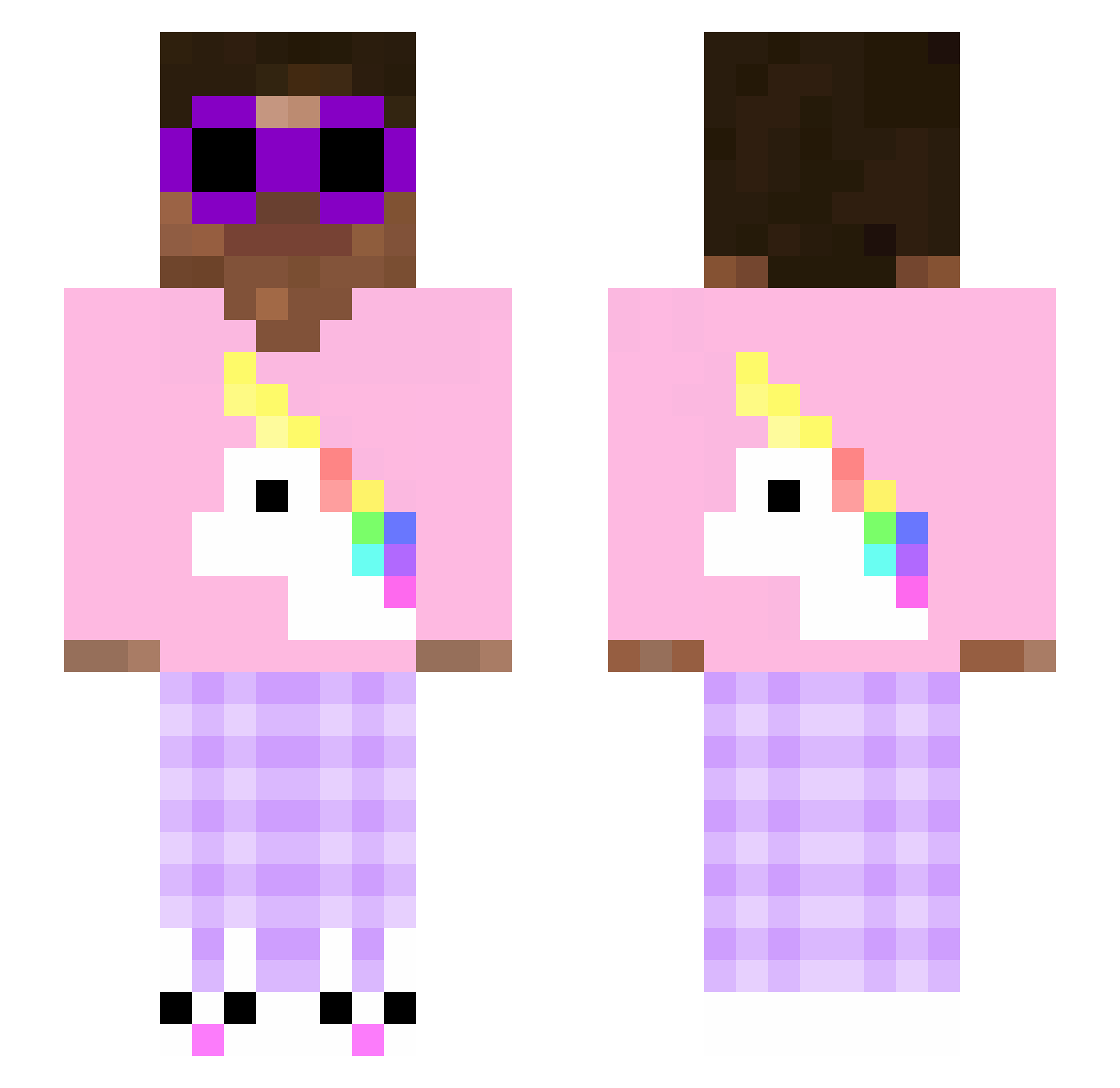 stat Minecraft skin, front and back view