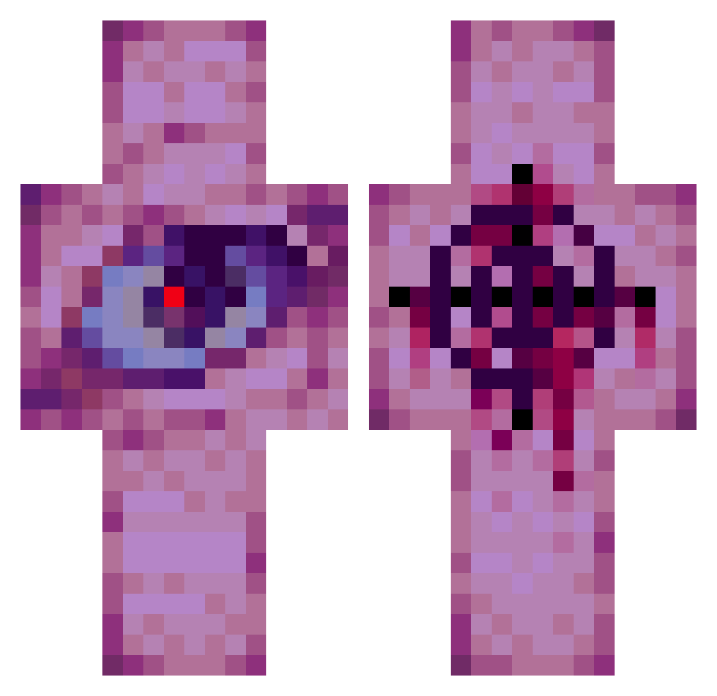 Zyonderr Minecraft skin, front and back view
