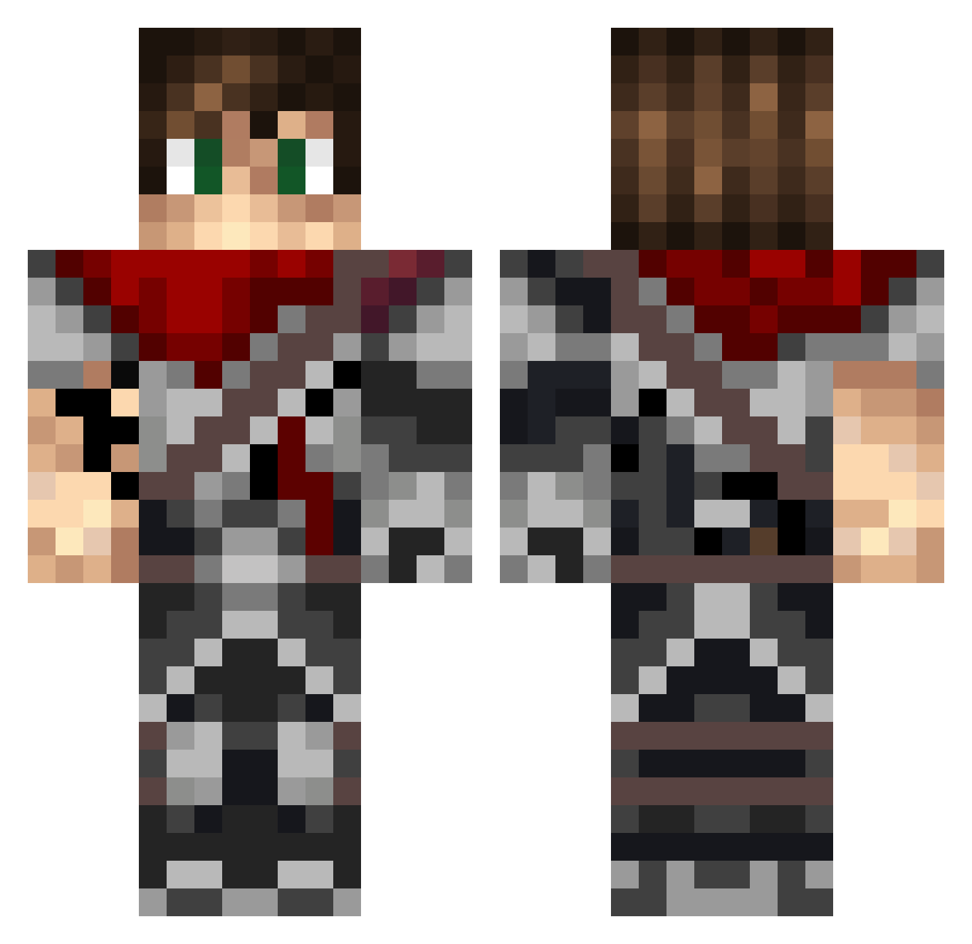 Yurkijo Minecraft skin, front and back view