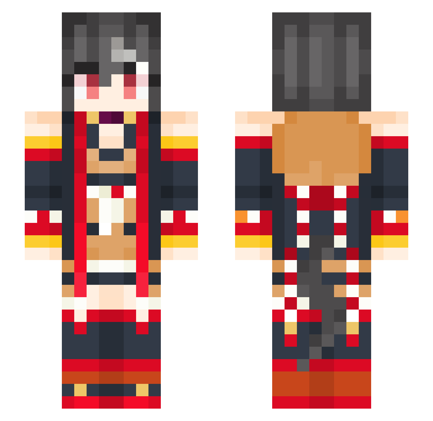 Vellunia Minecraft skin, front and back view