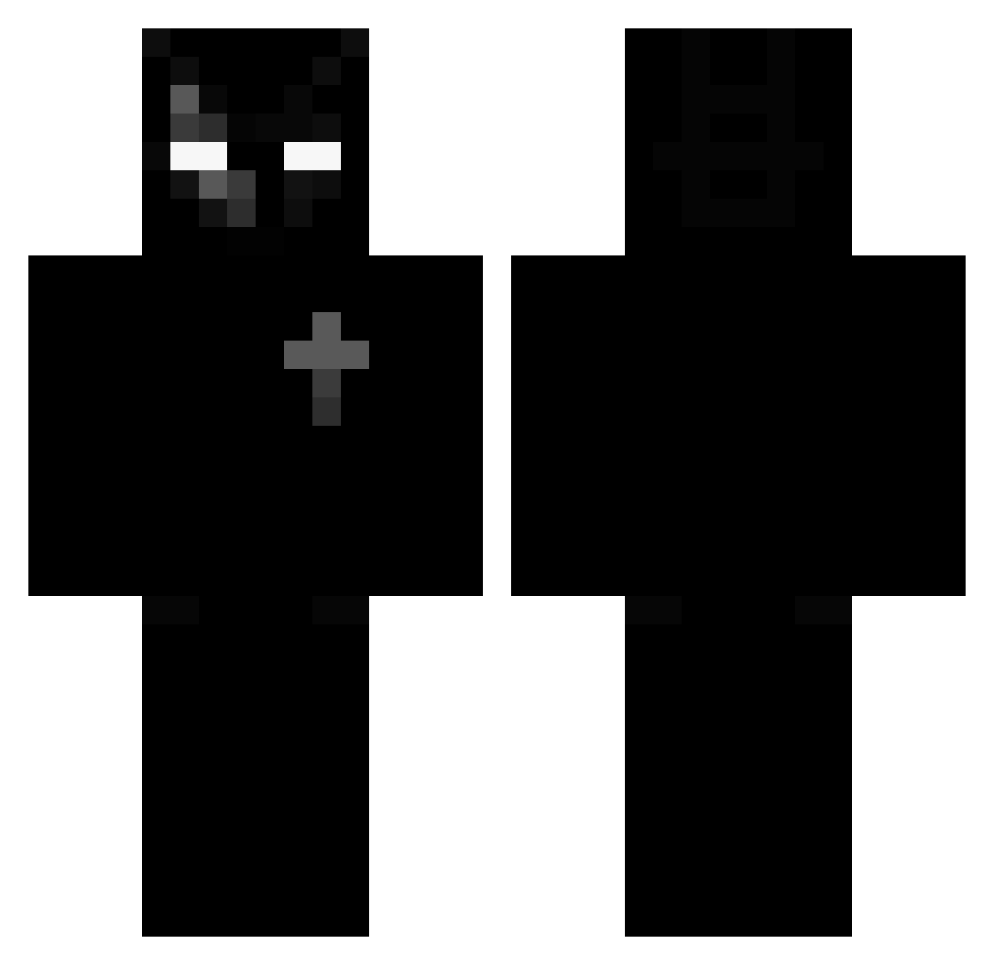 Spooler Minecraft skin, front and back view