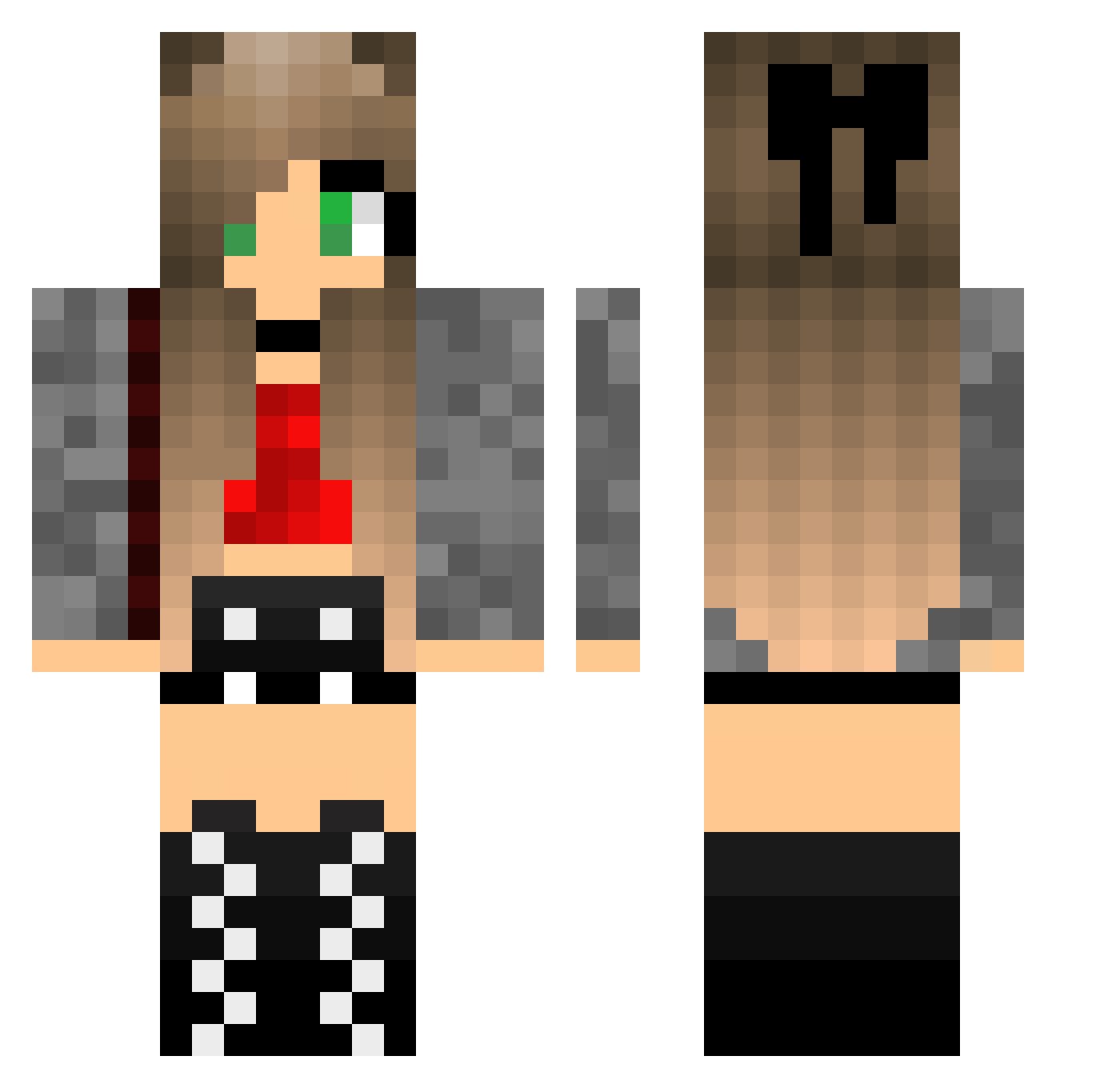 xGoxyPVPx Minecraft skin, front and back view