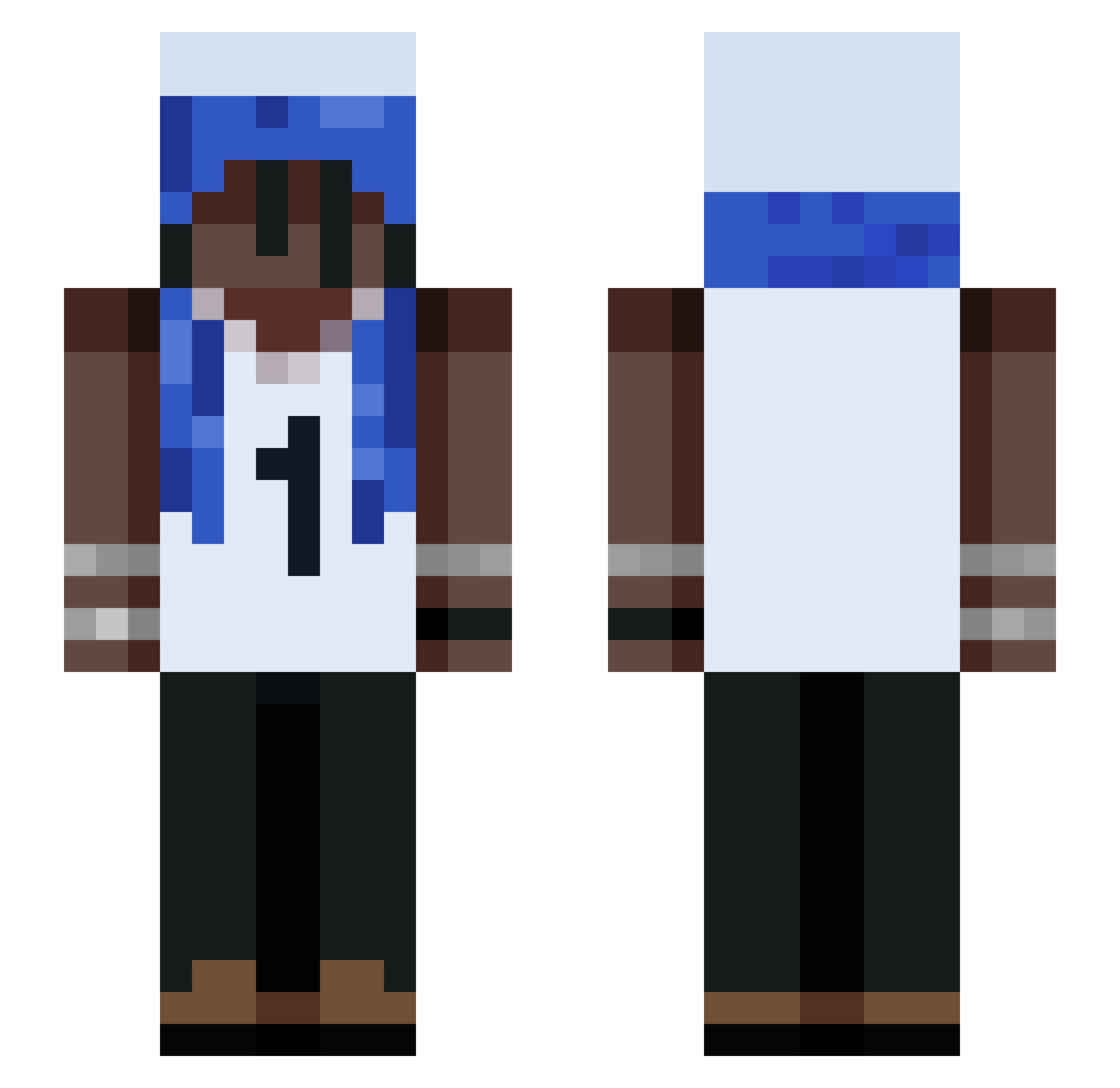 CarterJo212 Minecraft skin, front and back view