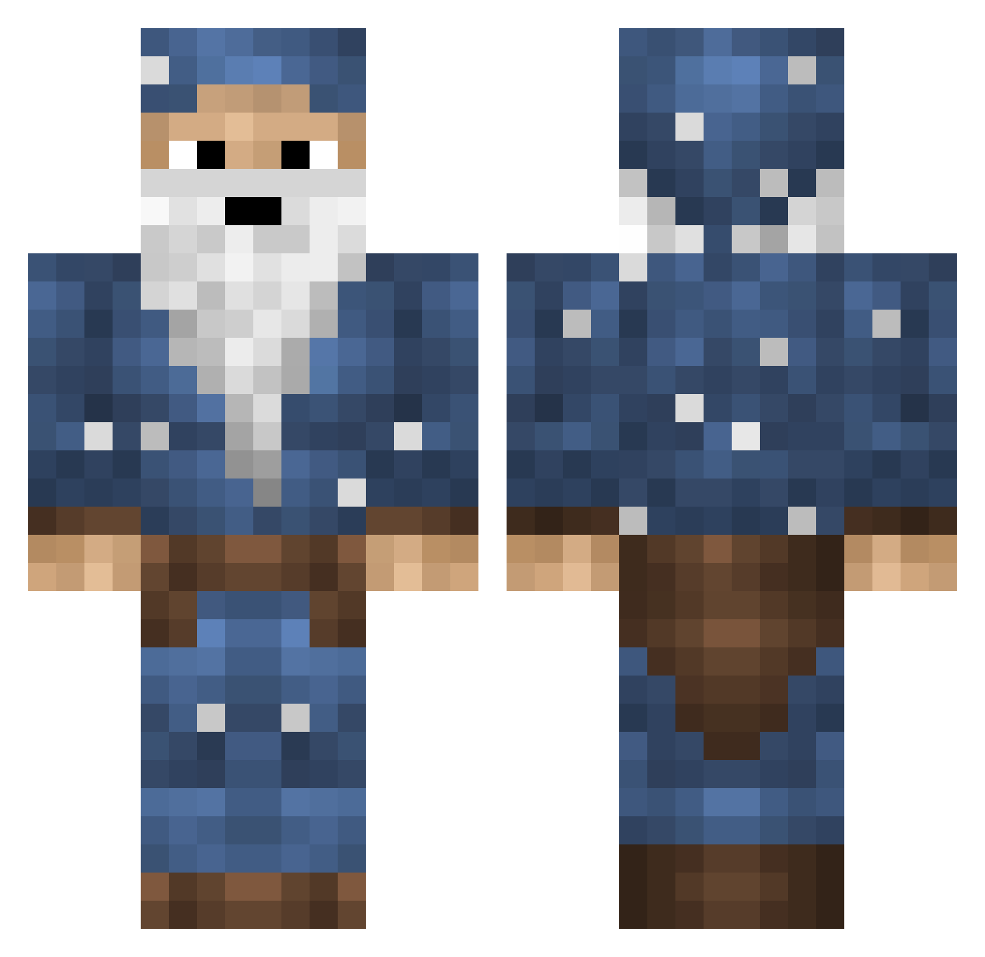 thebruhinator Minecraft skin, front and back view