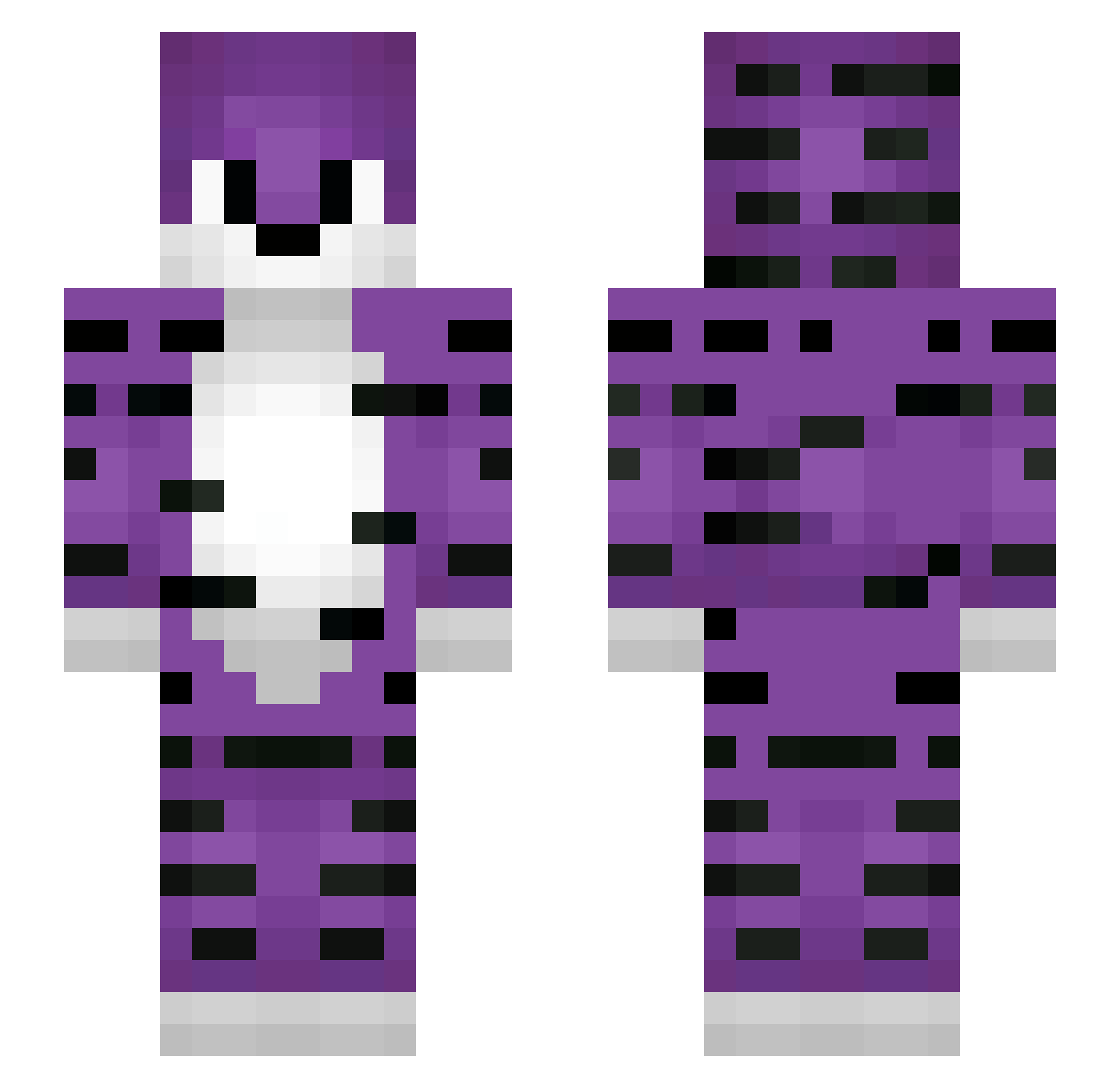 Rzox Minecraft skin, front and back view