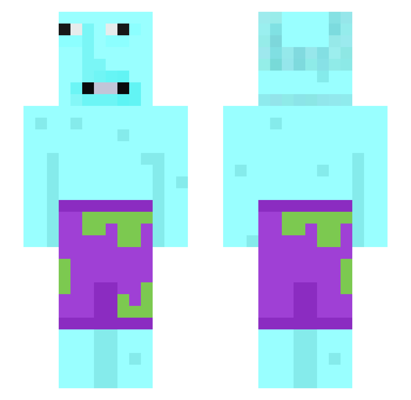 BobTheHoneyBlob Minecraft skin, front and back view