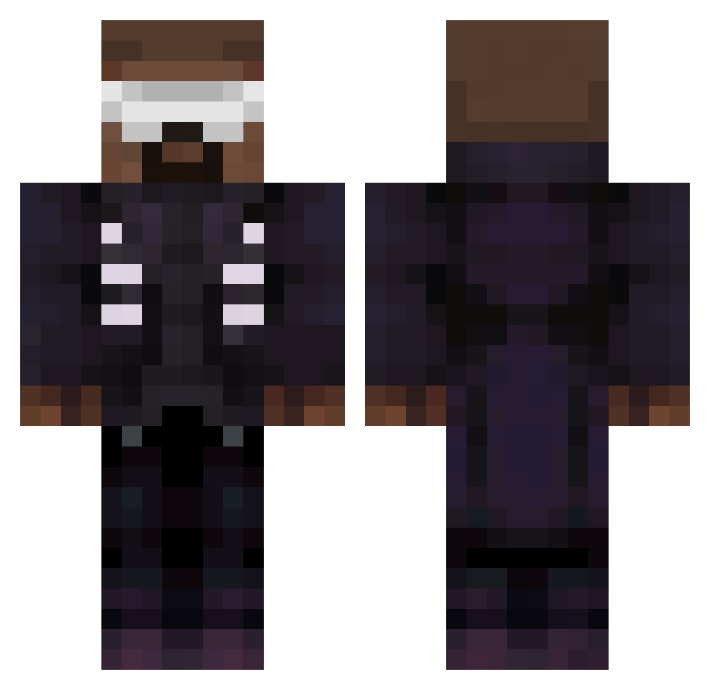 JoshyNoshy Minecraft skin, front and back view