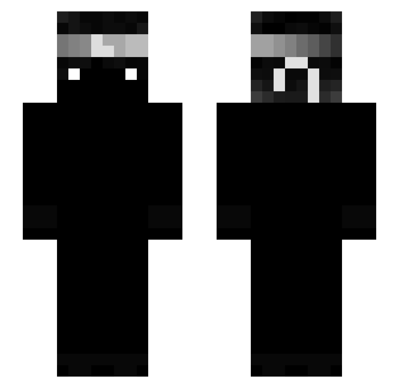 Syxiin Minecraft skin, front and back view
