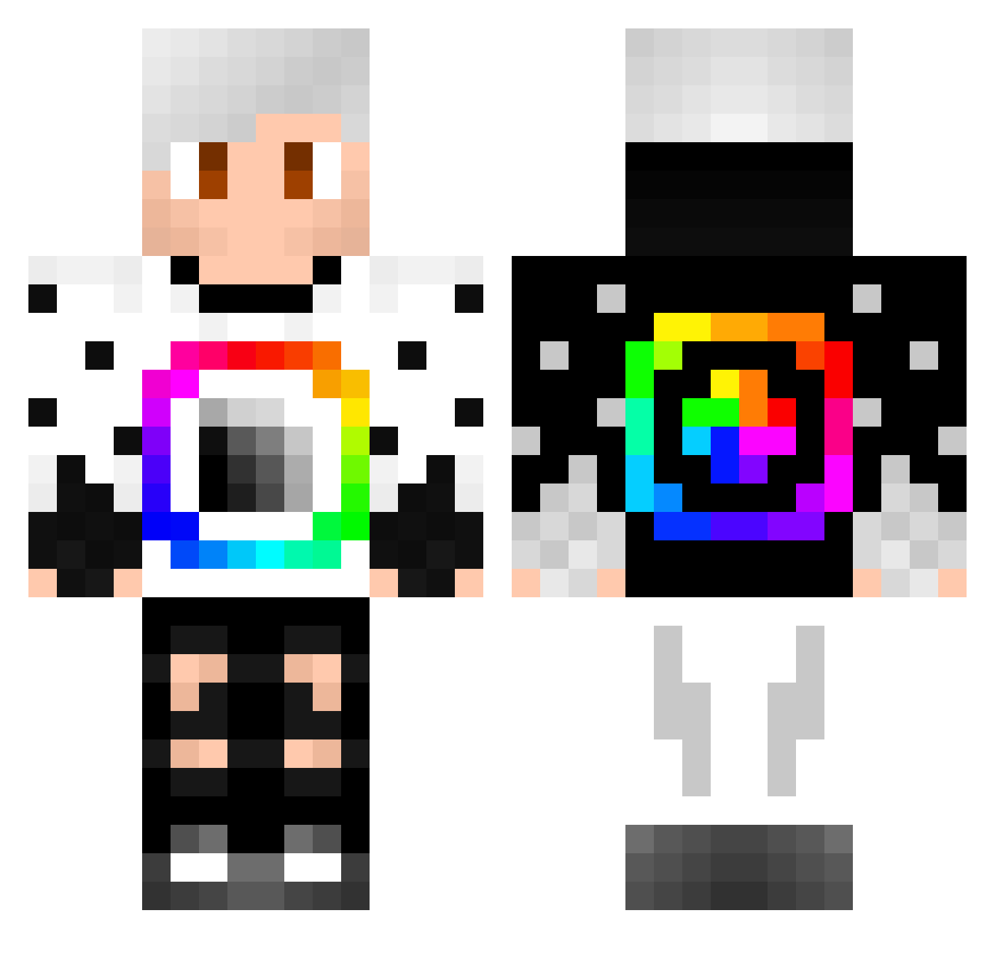 TheHolyP00 Minecraft skin, front and back view