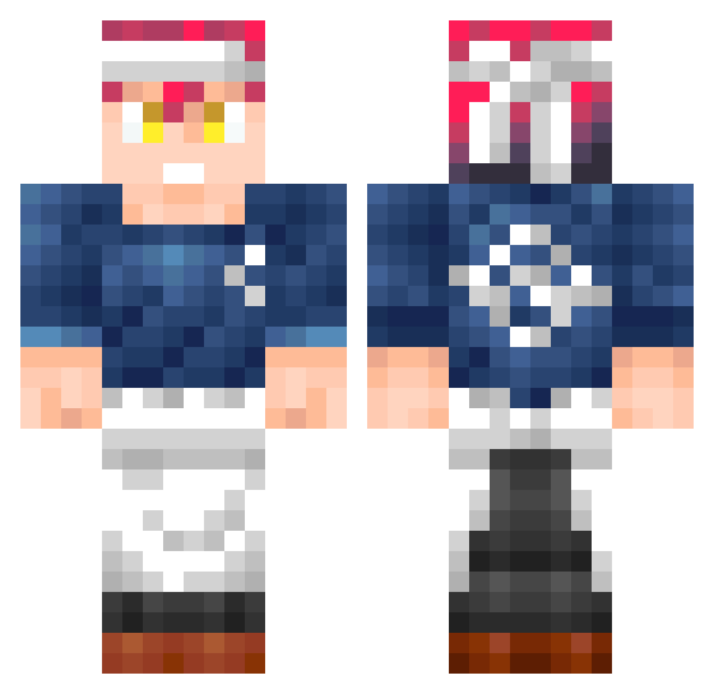 DPRJON Minecraft skin, front and back view