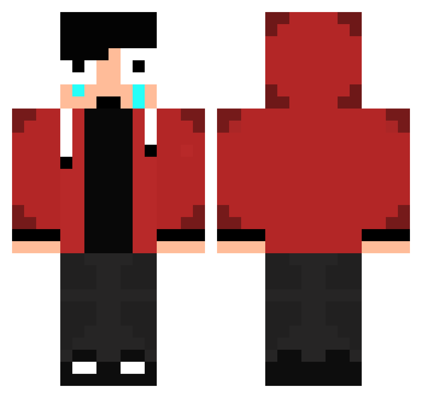 FlamePlay_YT Minecraft skin, front and back view